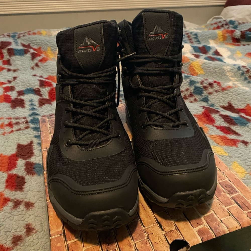 NORTIV 8 Men's Waterproof Hiking Boots Mid Trekking Lightweight Mountaineering - Picture 4 of 5